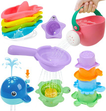 Mold Free Bath Toys, 11PCS  Safe Easy Clean  Fun Floating Boats  Spoon  Wate