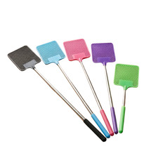 5Pcs Assorted Color Plastic Fly Swatter Set, Extendable for Home Office Use