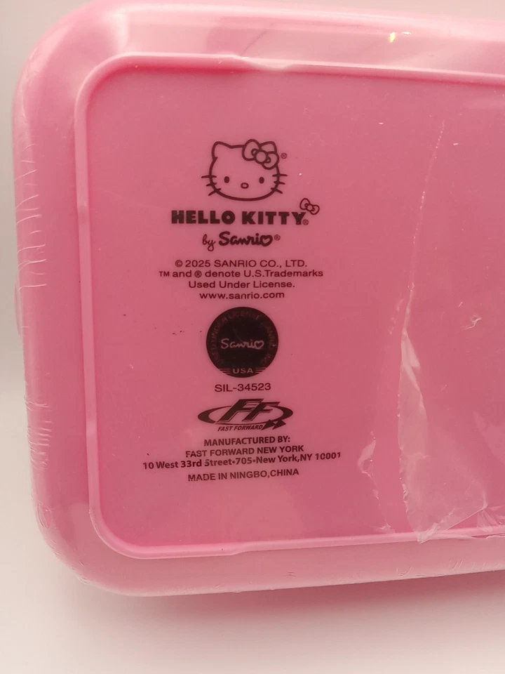 New Hello Kitty Pink Lunchbox with Spoon and Fork Set - Image 3 of 4