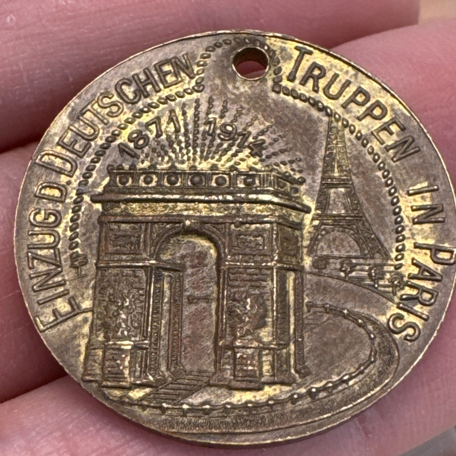 Médaille Souvenir Royaume De Prusse Guillaume II Entrée De La Wehrmacht 1914