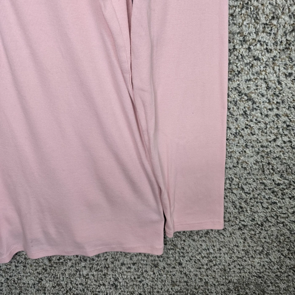 Torrid Top 女式 1 US Plus 1X 粉红色罗纹针织领长袖 T 恤休闲 — 第 2/4 张图片
