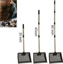 2 In1 Chicken Poop Scooper Rake 10" Chicken Coop Scooper Ergonomic Grip Sifting