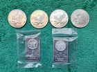 LOT of 6 RARE Sunshine Silver Undated Rounds and Bars