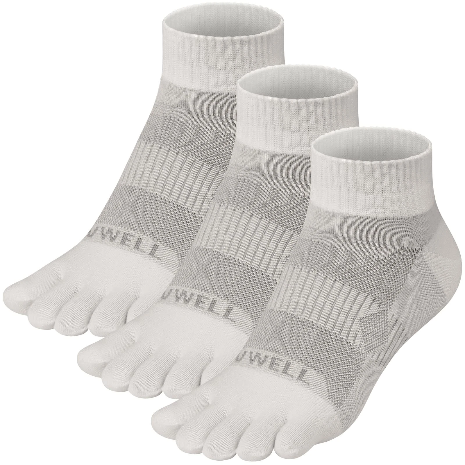3 Pairs Mens Womens Merino Wool Moisture Wicking 5 Five Finger Ankle Toe Socks