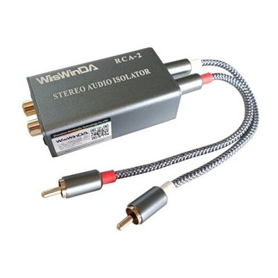Noise Isolator RCA Audio Hum Eliminator (No Affects Bass) Noise Silver-Gray
