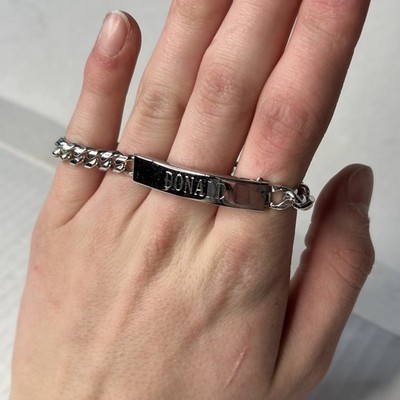 Vintage Speidel USA ID Bracelet Silver Tone DONALD Name Engraved