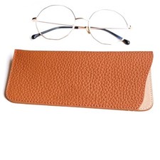 Luxury Women's Eyeglass Case Leather Soft Holder Pocet Cases Slim Brown 2