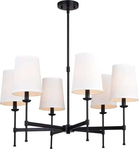 Vaxcel Lighting H0288 Camden 6 Light 30"W Chandelier - Black - Picture 1 of 12