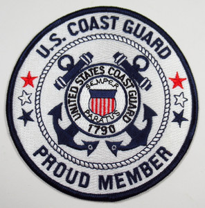 Coast Guard Proud Member Patch Embroidered Iron On Military Insignia