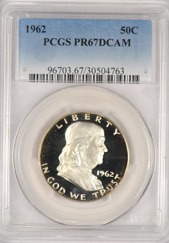 1962 Franklin Half Dollar Proof PCGS PR67DCAM PF 67 ULTRA CAMEO Light Toning 50C