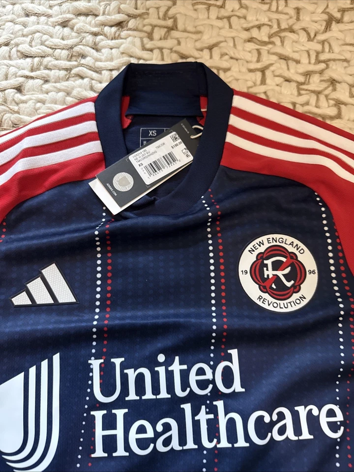 New England Revolution Adidas Authentic 24/25 Home Jersey XS Slim Fit NWT MLS - Image 3 of 4