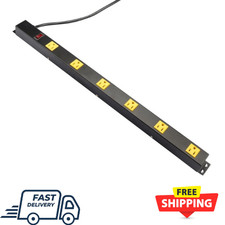 6-Outlet Metal Spaced Power Strip with 3 Ft. Cord