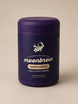 MoonBrew Sleepy Coffee | Vanilla Latte flavor | Magnesium Sleep Aid - 15.12 Oz