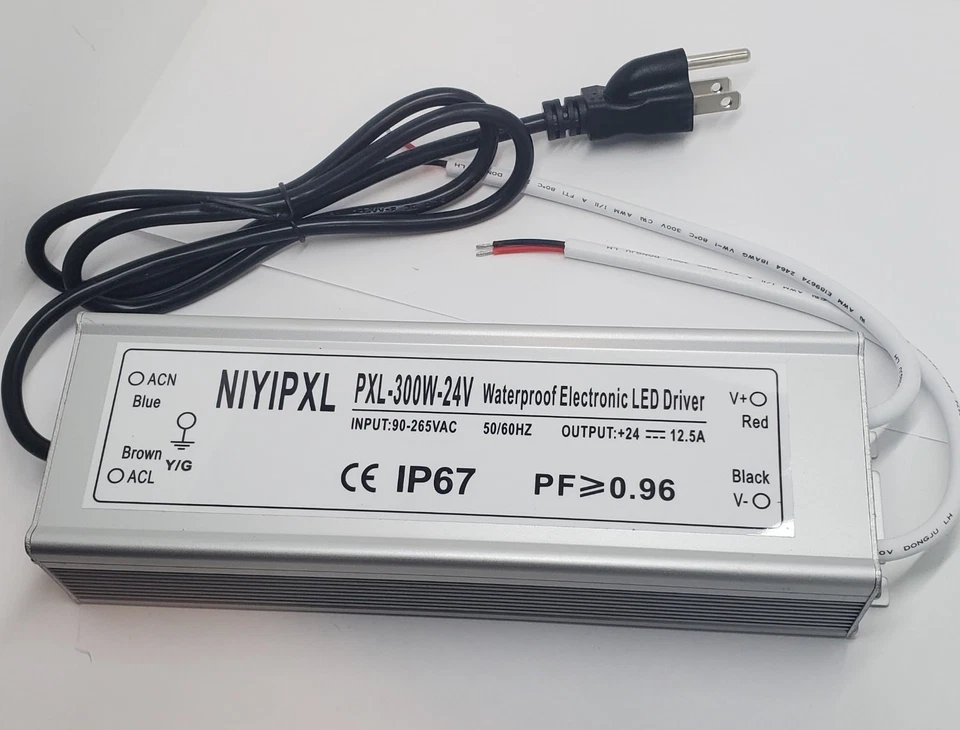 Controlador LED 300 vatios (150 W X2) transformador 24 V CC, fuente de alimentación IP67 impermeable, Foto 2 de 2