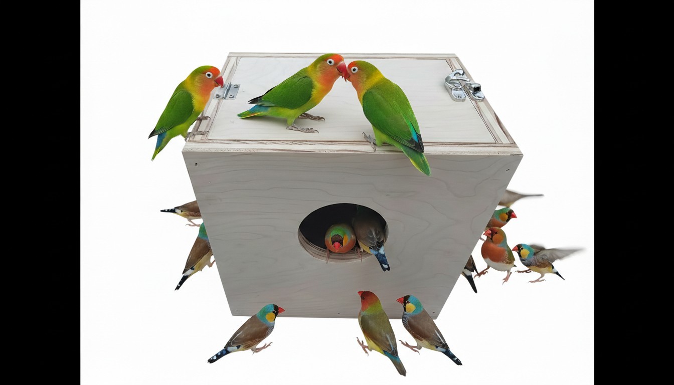 Nest Box (8"x8"x6") For Lovebirds, Australian parakeets, finches