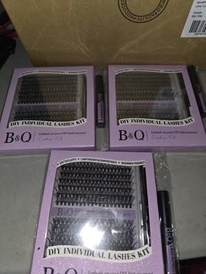 DIY Lash Extension Kit 280Pcs Individual Lashes Cluster D Curl- Set of 3