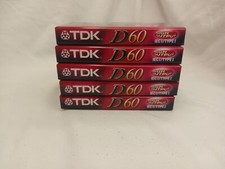 TDK D60 High Output Blank Audio Cassette Tapes IECI/Type I, Lot of 5 NEW