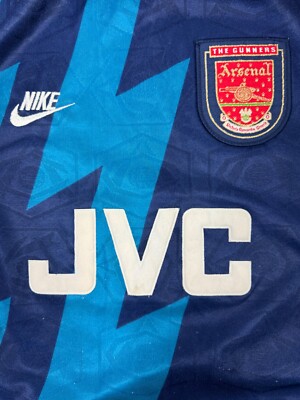 RARE ARSENAL FC NIKE 1995 1996 AWAY FOOTBALL JERSEY SOCCER