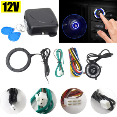 Car Ignition Switch 12V RFID Engine Start Push Button Keyless Entry Starter Kit