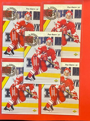 Paul Kariya RC x5 Lot 1992-93 Upper Deck #586 Rookie NM-MT