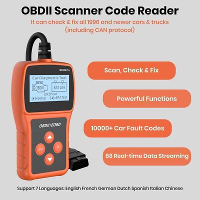 Automotive OBD2 OBD Scanner Code Reader Car Diagnostic Tool Check Engine Fault A