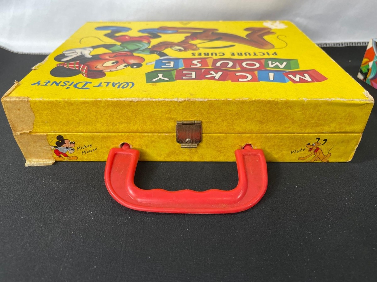 Vintage Walt Disney Mickey Mouse Picture Cubes Complete with Case