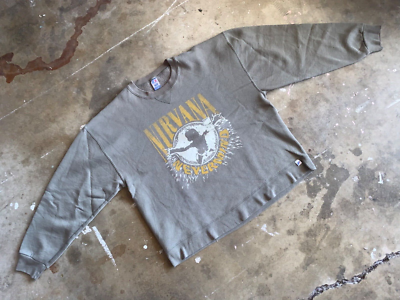 2000s Y2K VINTAGE SWEATSHIRT W/ NIRVANA BAND NEVERMIND ALBUM PRINT