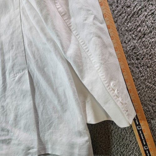 $260 NWT Murano 3XB Baird McNutt Linen Blazer Jacket Men White Doublebreasted - Picture 19 of 23
