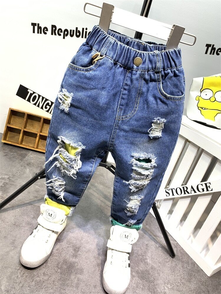 Kids Boys Jeans Fashion Clothes Ripped pants Denim Clothing