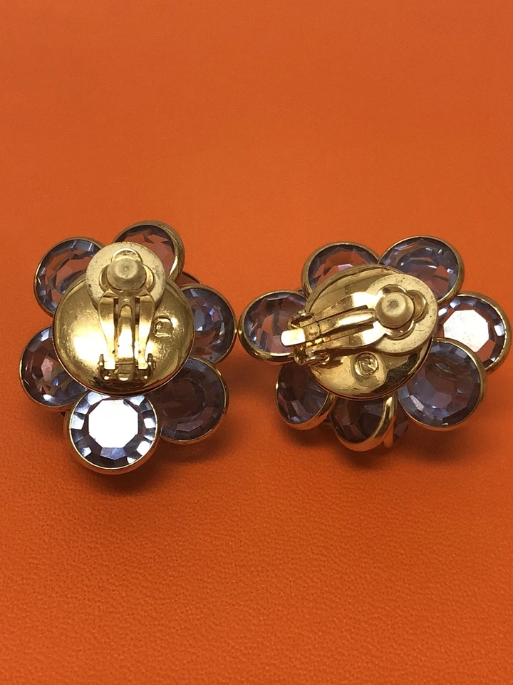 Swarovski Blue Flower Crystal Earrings - Image 4 of 4