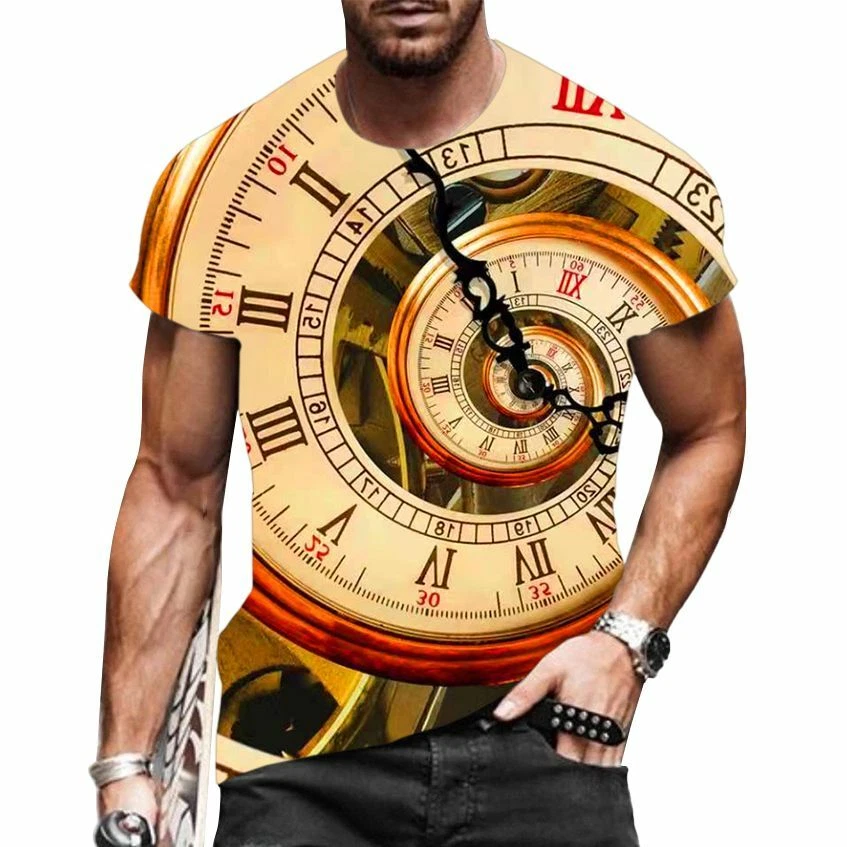 Men T-Shirt Fashion Graphic Short Sleeve Active Wear Vintage Fitness Tee T Shirt