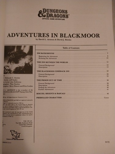 Dungeons and Dragons Reprint of DA1 Adventures in Blackmoor - Bild 3 von 4