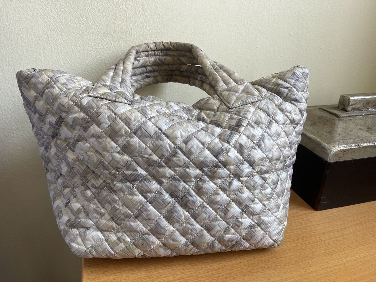 MZ WALLACE SUTTON QUILTED BASKET WEAVE WOVEN SHOULDER BAG SMALL