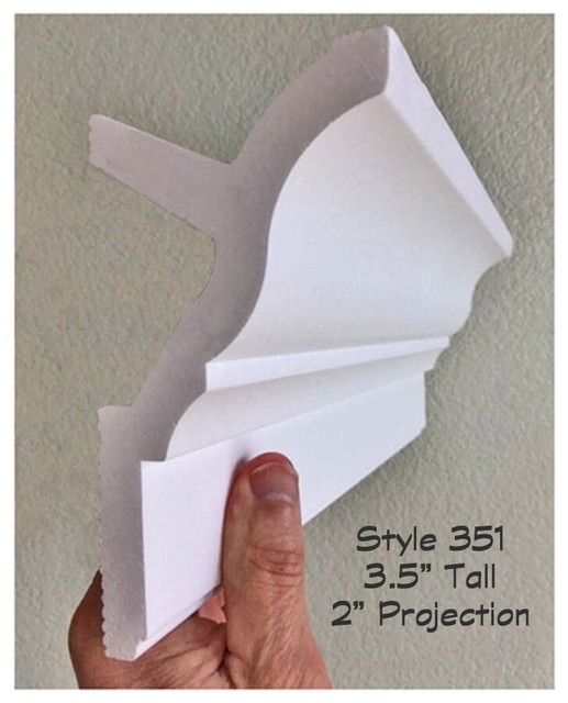 Foam crown molding, for indirect LED lighting 64 ft, W/ Precuts corner