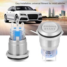 12V Wasserdicht Auto Motor Start Druckknopf Schalter Zündung Starter Silber