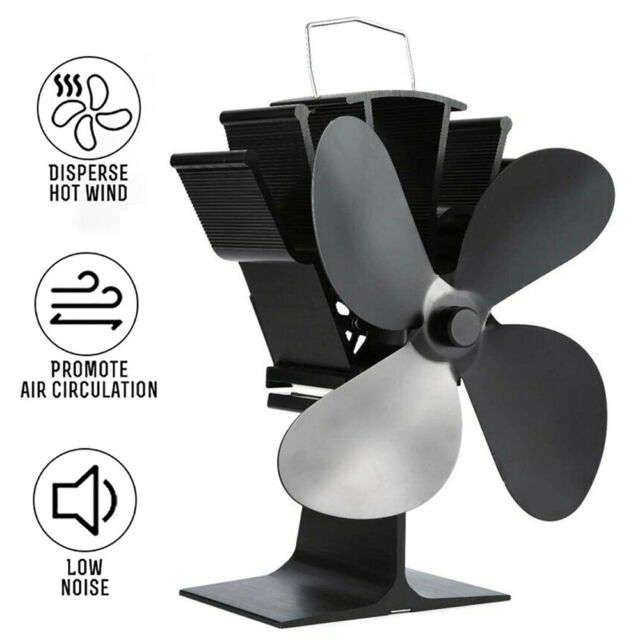qiguch66 Mini Stove Fan,Wood Burner-4-Blade Heat Powered Fireplace Fan,Heat Powered Eco Friendly Wall Mounted 4 Blade Fireplace Stove Fan for Flue Pipe 1#