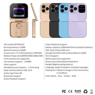 Mini I16 PRO Small GSM Mobile Smartphone Dialer Mobile Phone Dual