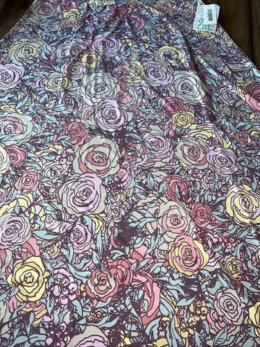 Lularoe Maxi Huge Roses Cabbage Tattoo 2XL 22/24 20/22 XXL 🦄 Pink Purple Yellow - 第 11/12 張圖片