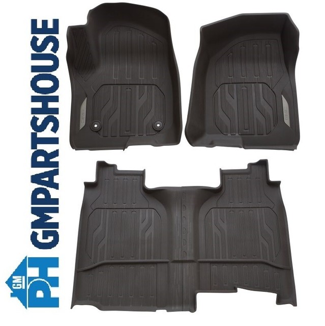 2019 2020 GMC Sierra Front & 2nd Row All Weather Floor Liners Mats W