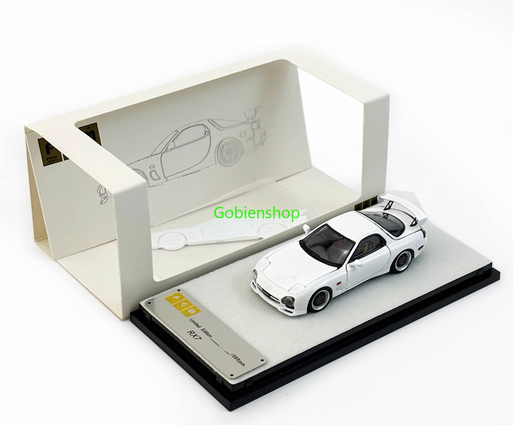 GB PGM 1:64 White JDM RX-7 FD3S Racing Sports Model Diecast