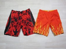 Nike Flame Swim Trunks Air Bakin Lot of 2 Swimsuit w/ Liner Youth Size M 
