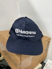 Husqvarna Tough Name Tough Equipment Snapback Hat Navy Blue Vintage-NEW