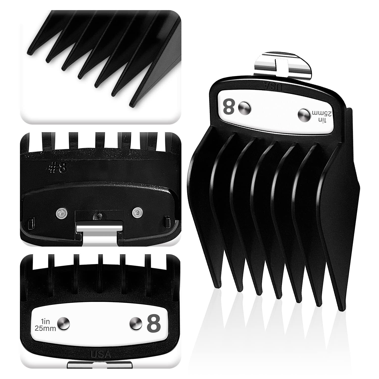 Professional Hair Clipper Guards Guides 10 Pcs Coded Cutting Guides