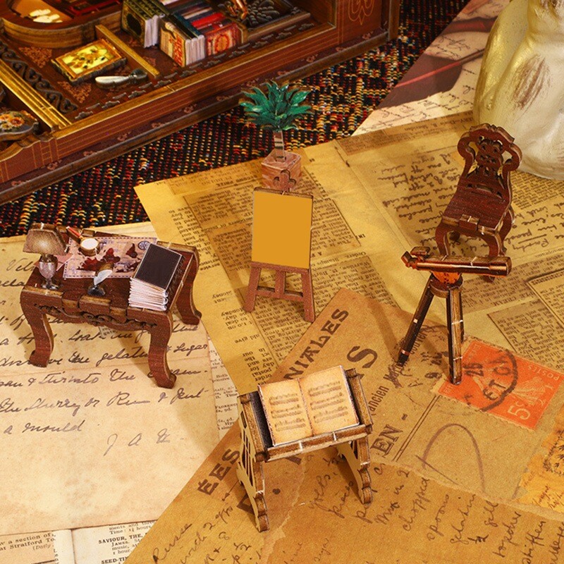 BATTREVO DIY Christmas Shop Bausatz - Miniatur Haus Mit LED Licht & Musik