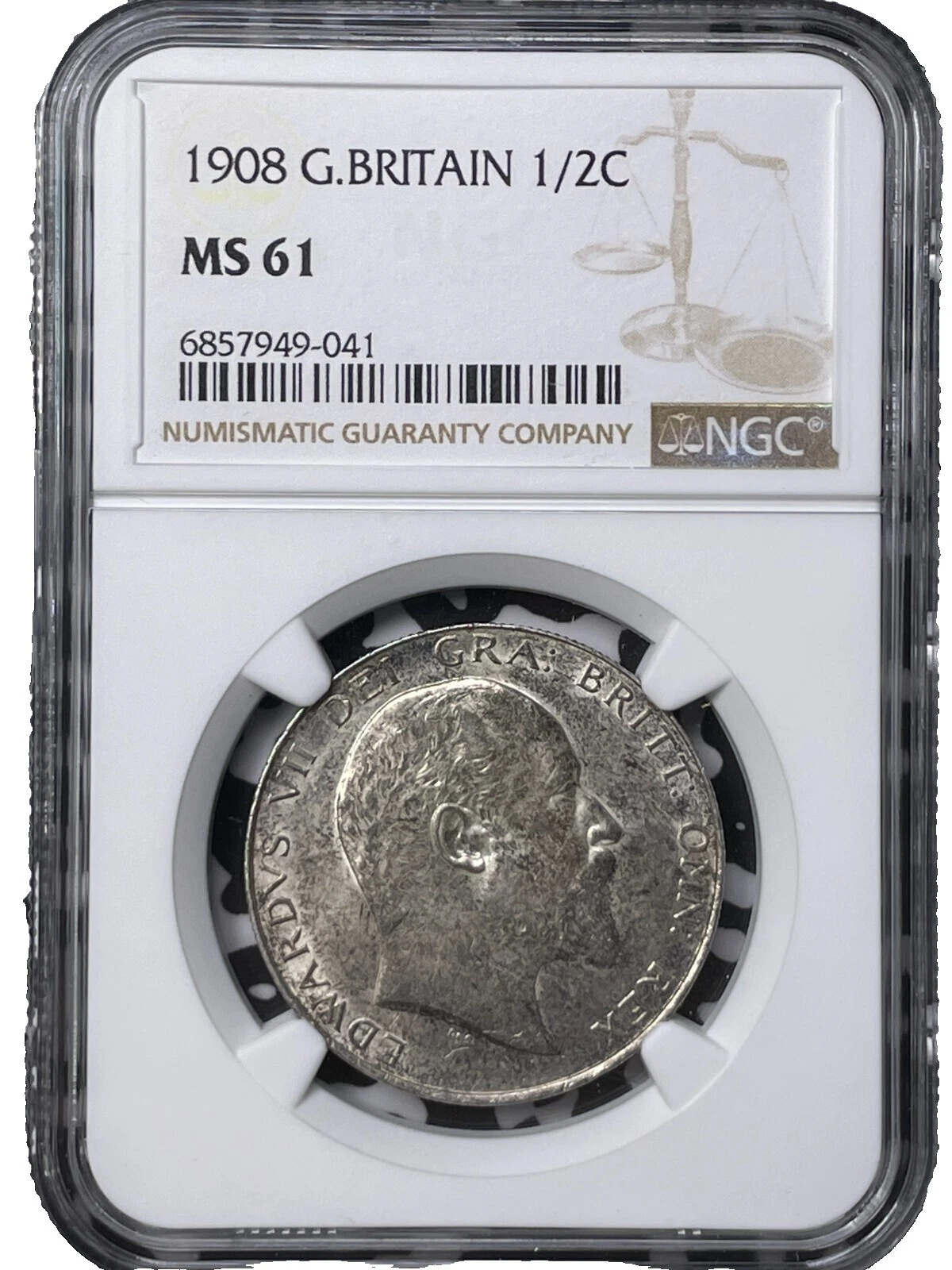 银色 1908 年英国硬币