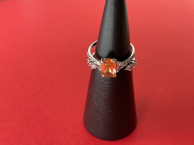 Bomb Party RBP5946  It s Just Us  Smokey Topaz CZ on Rhodium Size 8 Ring NWT