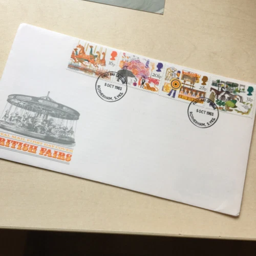 GB Stamps FDC British Fairs 1983 First Day Cover  Rotherham Postmark UNADDRESSED