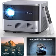 VIZONY FHD 1080P Projectors 800ANSI 5G WiFi Bluetooth Full-Sealed Home Theater
