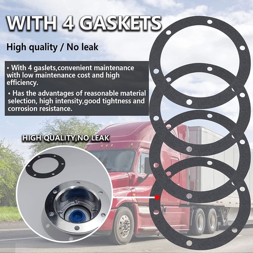 4PCS Aluminum Hub Cap for Trailer Axle w/ Side Pipe Plugs Gaskets for 343-4024 - Picture 5 of 8