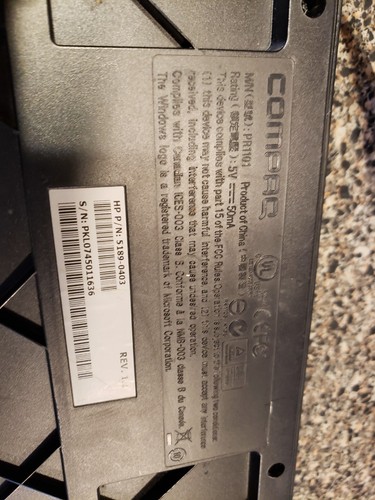 Compaq PS/2 Black 104-KEY Keyboard Model Number: PR1101 Part Number: Very Good - Picture 8 of 9